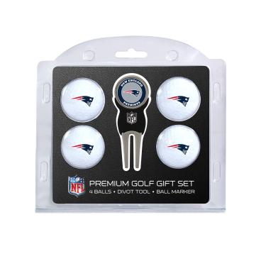 Imagem de Team Golf Bolas de golfe NFL New England Patriots tamanho regular (4 unidades) e ferramenta de Divot com marcador magnético de dupla face removível