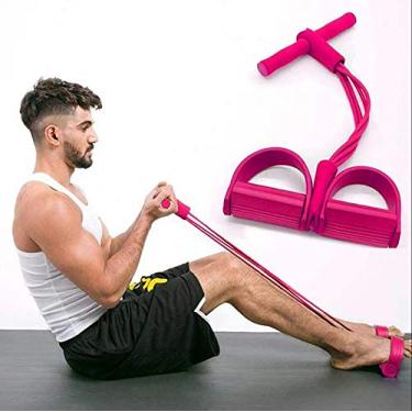 Imagem de Elastico Extensor Tonificação Pilates Fit Puxe Corda Intensidade Academia em Casa exercicio abdominal