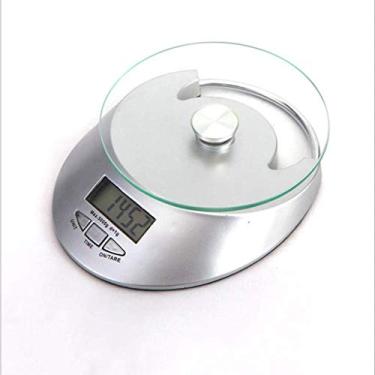 Imagem de balança digital para alimentos, balança digital para cozinha, para cozinhar e assar com sistema de sensor de bandeja de vidro função de tara