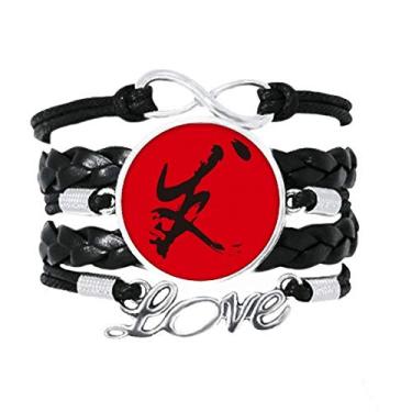 Imagem de OFFbb-USA Pulseira Prosper de caligrafia sem restrições, acessório de amor de couro torcido para presente