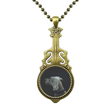 Imagem de DIYthinker Colar de cachorro animal de estimação solitário noite joia antiga pingente de música de guitarra