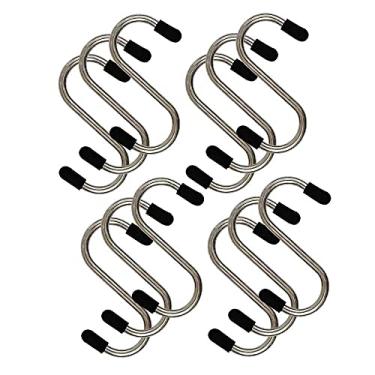 Imagem de 12 Ganchos S em Aço Inox Utensílios Barra Suporte Cozinha