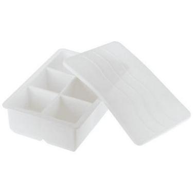 Imagem de Forma De Gelo De Silicone 6 Cubos Grandes Com Tampa Branco - Weck