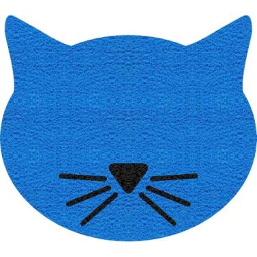 Imagem de Tapete Capacho - Gato Recortado Azul E Preto - Over Pet