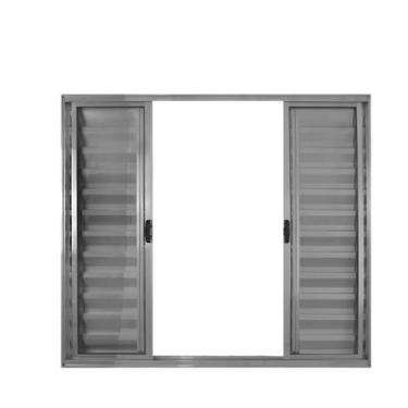 Imagem de Veneziana 6 Folhas de Correr S/Grade 1.00 X 2.00 Aluminio Brilhante Linha Modular - Hale