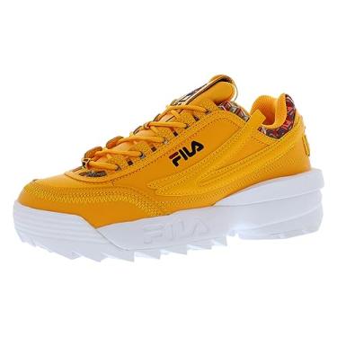 Imagem de Fila Tênis feminino Disruptor II EXP Cubic tamanho 35, cor: amarelo radiante/ruibarbo/Fila azul-marinho