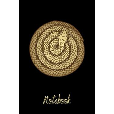 Imagem de Notebook: Golden snake coiled on itself - Notebook lined - 120 pages - 6 " x 9 "