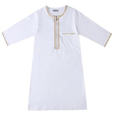 Imagem de Macaquinho de pressão para bebê bebê adolescente manga longa roupão sólido body para roupas infantis algodão bebê (branco, 3-4 anos)