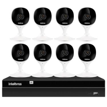 Imagem de Kit 8 Câmeras Wi-Fi iMx C Intelbras Visão Superwide e Inteligência Artificial Branca + Gravador Digital de Vídeo Intelbras NVR NVD 1408 8 Canais