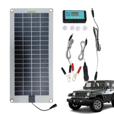 Imagem de Carregador de bateria solar para carro, Carregador de bateria solar - 30W 12V painel solar à prova d'água carregador de bateria de carro mantenedor,Carregador solar de gotejamento, carregador Fassme