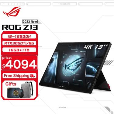 Imagem de Asus-ROG Flow Z13 Gaming Laptop  Computador Notebook  Intel Core i9  12900H  16G RAM  SSD 1T