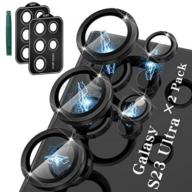 Imagem de JOLOJO [Pacote com 5 + 5 acessórios de proteção de lente para Samsung Galaxy S23 Ultra [] e vidro temperado para lentes [estilhaçamento/água/neblina/à prova de quedas] - Phantom Black