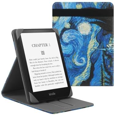 Imagem de HoYiXi Capa universal para Kindle Paperwhite/Colorsoft 2024-2019 compatível com 15.2 cm, 17.3 cm, 17.8 cm Kobo Clara HD/Kobo Clara 2E capa com suporte de couro para bolso de 6 a 6,8 polegadas /
