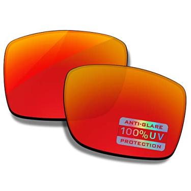 Imagem de Bowyer Lentes de reposição polarizadas compatíveis com óculos de sol Costa Del Mar Permit - Espelho vermelho fogo