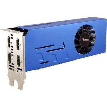 Imagem de SRhonyra Placa de vídeo HDMI GT 730 2GB DDR3 4 monitores para PC desktop, 64 bits suporta configuração U3D Quad GPU de exibição de várias telas