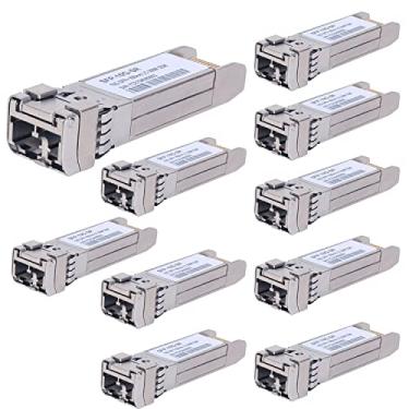 Imagem de 10 pacotes transceptor SFP+ 10GBase-SR SFP+, módulo LC multimodo SFP, 10G 850 nm MMF até 300 metros, compatível com Cisco SFP-10G-SR, Meraki MA-SFP-10GB-SR, Ubiquiti UF-MM-10G, Mikrotik, Netgear, D-Link e mais