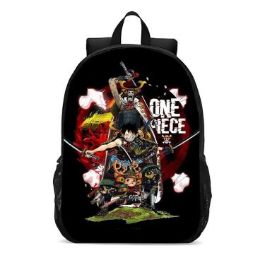 Imagem de Mochila Escolar Infanto Juvenil Anime One Piece Piratas Luffy Lançamento 0321-Unissex