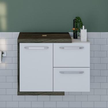 Imagem de Armario Gabinete Nexus 65P Nexus captura Carvalho Dark /Branco Chess