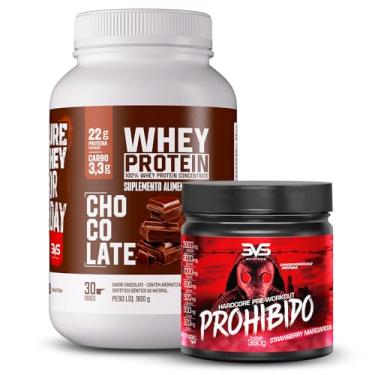 Imagem de 3VS Nutrition Combo Pré Treino Prohibido 360g + Whey Protein Concentrado 900g Sabor Chocolate