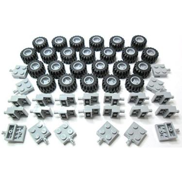 Imagem de LEGO City - Conjunto de rodas, pneus e eixos cinza - 72 peças Entrega conforme ilustrado em embalagem bolha