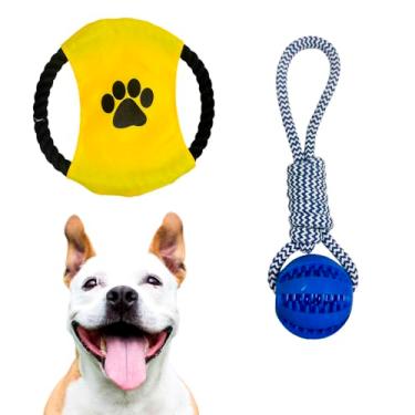 Imagem de 2 Brinquedos Pet Corda Resistente Forte Cão Interativo