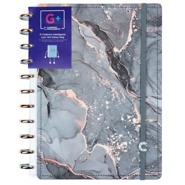 Imagem de Caderno Inteligente Onyx G+ Mármore Tamanho A4 Grande 140 Folhas 90g Capa Dura Disco Universitário Folha Destacável