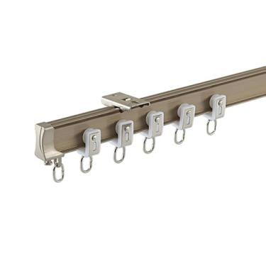 Imagem de Trilhos de cortina de alumínio flexíveis, trilho de cortina curvado de teto para janelas de sacada, com rolos silenciosos | Suporte dobrável para cortina de janela de sacada de chuveiro RV Divisor de