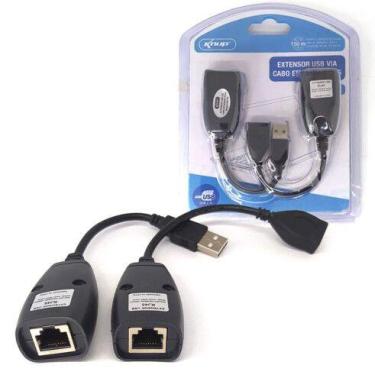 Imagem de Adaptador / extensor  usb via ethernet rj45 - knup - hb-t88
