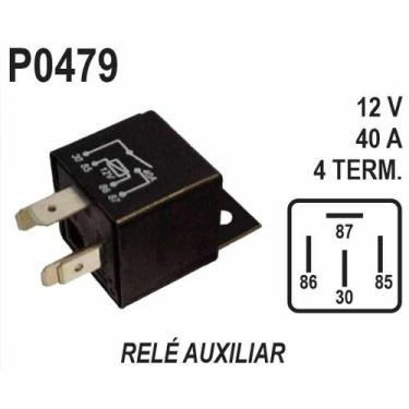 Imagem de RELE AUXILIAR para UNIVERSAL 12V 40AMP COM SUPORTE (4 SAIDAS - DNI