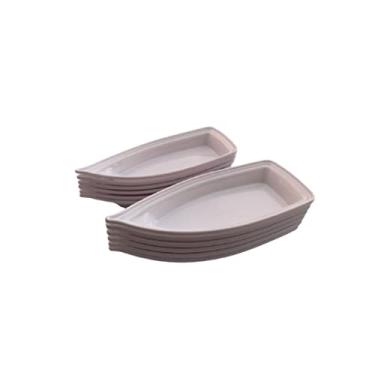 Imagem de Kit 12 Barca Barco para Açaí Sushi Sashimi Bandeja 22 Branco