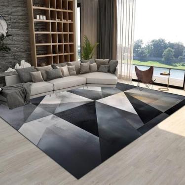Imagem de Tapete abstrato geométrico para sala de estar, decoração de luxo para casa, mesa de centro, tapetes grandes para área, cabeceira de quarto, CZ0021, flanela, 3.200 x 250 cm, 78,7 x 98 pol.