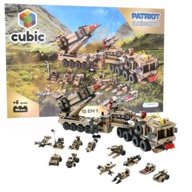 Imagem de Brinquedo Blocos de Montar Cubic City 12 em 1 Patriot Exército 555 peç