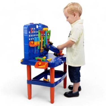 Imagem de Bancada de Ferramentas com 45 Peças Infantil - Brinquedo Kit Bancada d