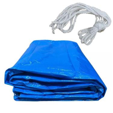 Imagem de Lona Cobertura Impermeavel Toldo Azul 5x8 100g + Corda 10Mts - Têxtil 