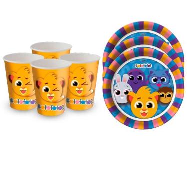 Imagem de KIt Festa Bolofofos Decoração aniversá 16 pçs Copos + Pratos - Fescolo
