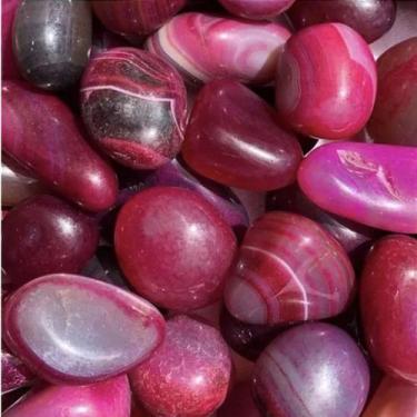 Imagem de Ágata Rosa Natural Pedra Rolada Cristal da Sorte - Aromania Essências