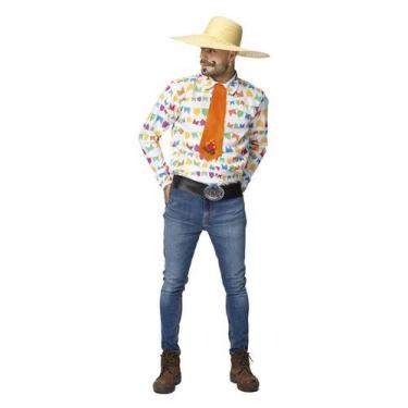 Imagem de Roupa Festa Junina Masculina Camisa Manga Longa Com Gravata - Fantasia