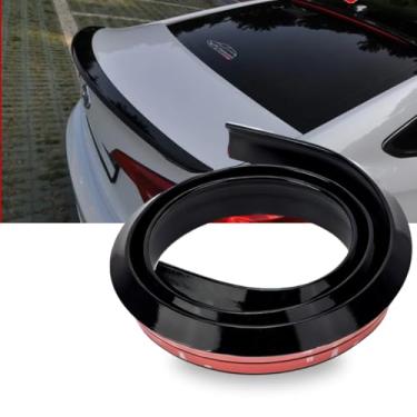 Imagem de Aerofólio Universal para Tampa do Porta-malas, Preto com Detalhes Vermelhos, Borracha Flexível, 1,5m de Comprimento (Preto Fosco)