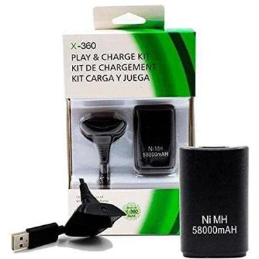 Imagem de Kit 1 Bateria Para Controle X360 + 1 Cabo Carregador - maxmidia