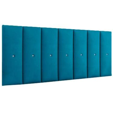 Imagem de Painel Greta Pro 140cm Casal para Quarto Suspenso Azul - A Z DECOR