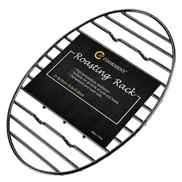 Imagem de JY COOKMENT Suporte para assar com pés integrados, escorredor de refrigeração com revestimento esmaltado, livre de PTFE, ótimo para cozinhar, assar, secar, grelhar, lava-louças (32 x 21,5 cm)