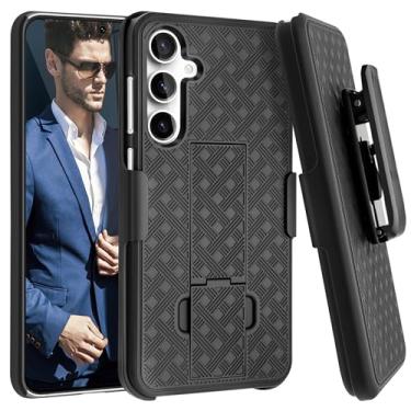 Imagem de Fingic Capa para Samsung Galaxy S24 com clipe de cinto, capa fina combo com suporte, coldre giratório, resistente, à prova de choque, antiarranhões, capa protetora para Samsung Galaxy S24 5G, 15,7 cm,