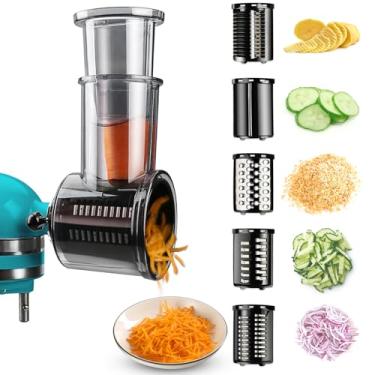 Imagem de Acessórios de triturador de fatiador de aço inoxidável para batedeiras KitchenAid, triturador de vegetais, ralador de queijo, máquina de salada, fatiadores de alimentos, acessórios de moagem em pó com
