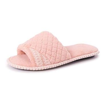 Imagem de MUK LUKS Chinelo feminino Sally Micro Chenille Scuff - lilás, Ouro rosa, Medium