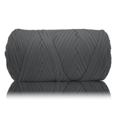 Imagem de MSyarn Fio de camiseta de 400 g, fio de crochê para bolsa de crochê/projeto de artesanato/decoração de casa, 400 g, 120 jardas/110 m de crochê com tecido elástico de mistura de poliéster e elastano