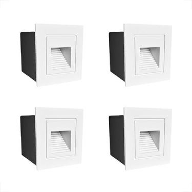 Imagem de 4 Balizador Branco Para Embutir Parede Mini Muro Lup75 - Acende a Luz