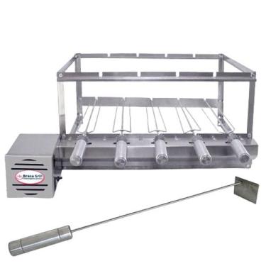 Imagem de Brasa Grill Tradicional Gira 5 Espetos Churrasqueira Giratória + Espal