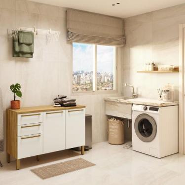 Imagem de Conjunto para Lavanderia com 2 Peças 100% Mdf Itália Espresso Móveis