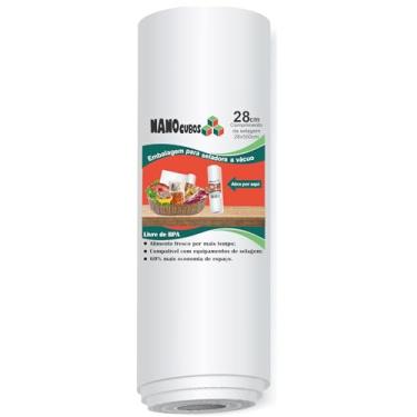 Imagem de 2 Rolos Nanocubos 28x500cm transparentes, Embalagens, Sacos com Ranhura para Seladora A Vácuo