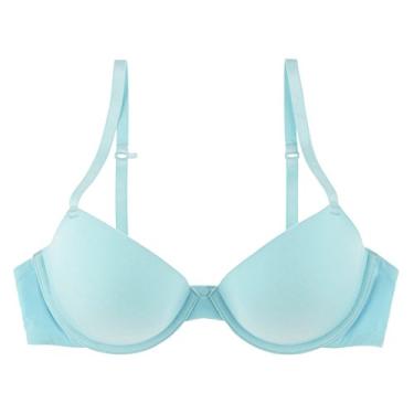 Imagem de Undies.com Sutiã feminino de microfibra 2 camadas com aro Oh Darling Demi Push Up, Iceberg, 34B